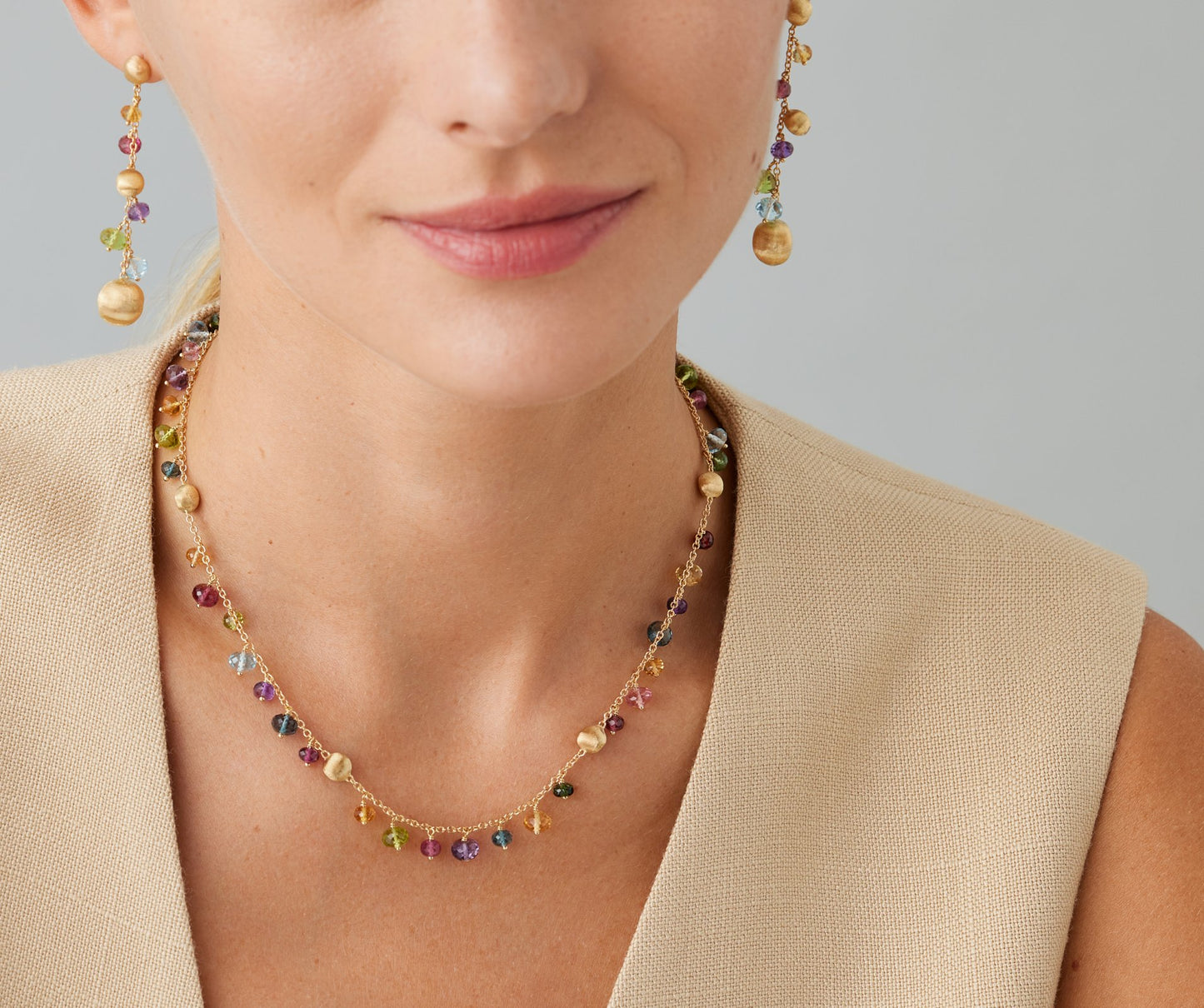 Marco Bicego's 18K Yellow Gold Africa Gemstones Necklace