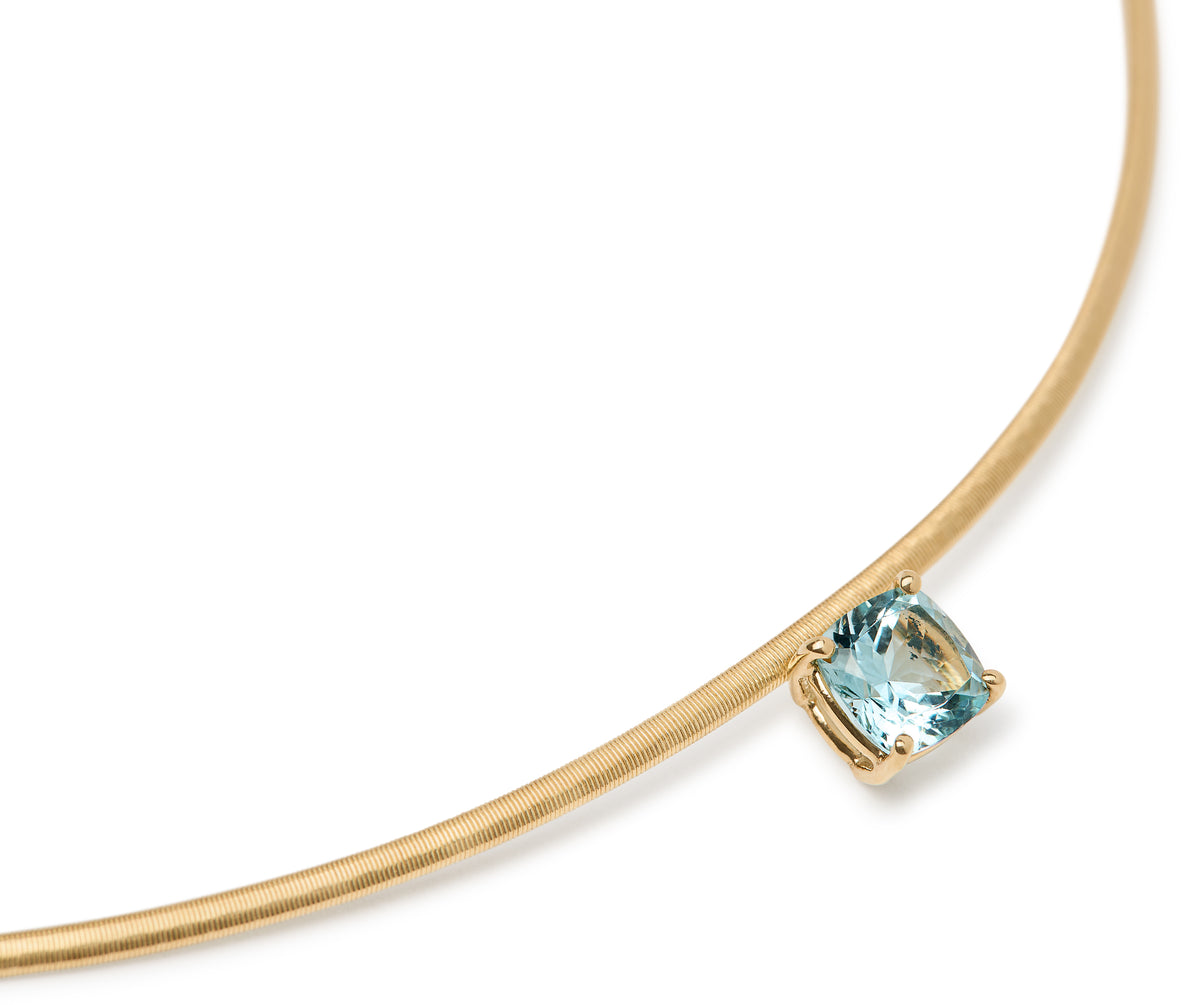 Marco Bicego's 18K Yellow Gold Masai Aquamarine Necklace