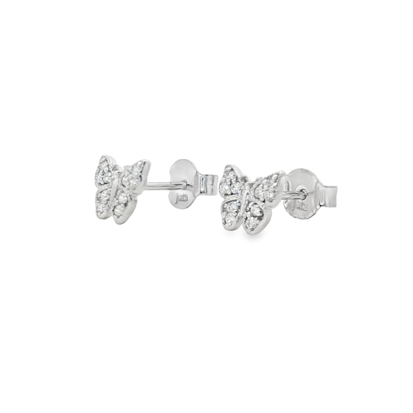 Jai's 14K White Gold Diamond Butterfly Studs