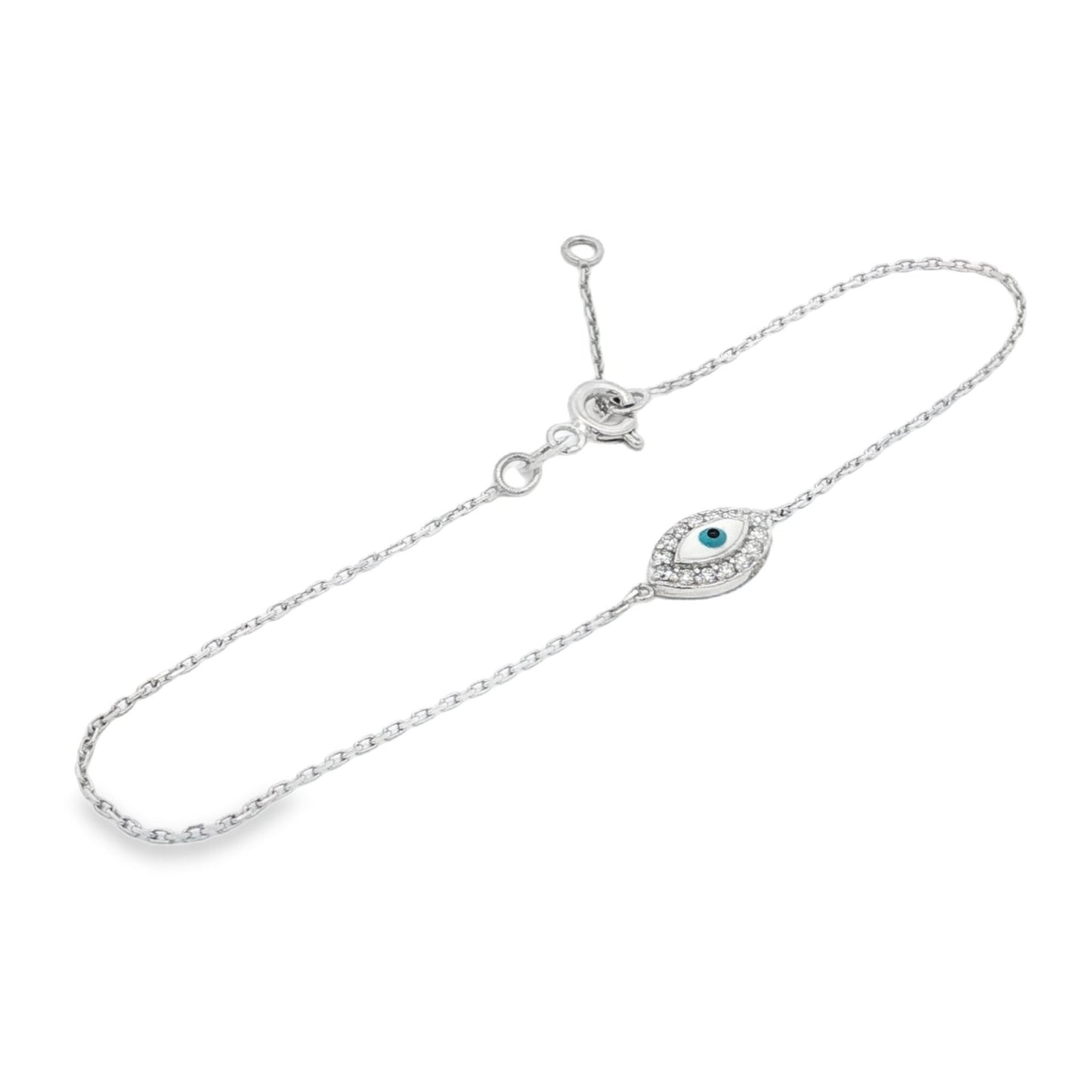Jai's 14K White Gold Diamond Evil Eye Bracelet