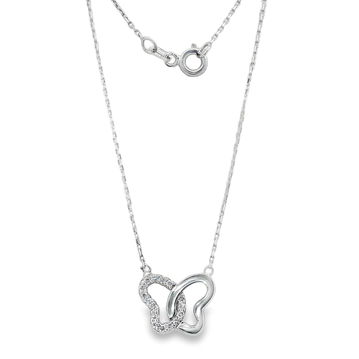 Jai's 14K White Gold Diamond Butterfly Necklace