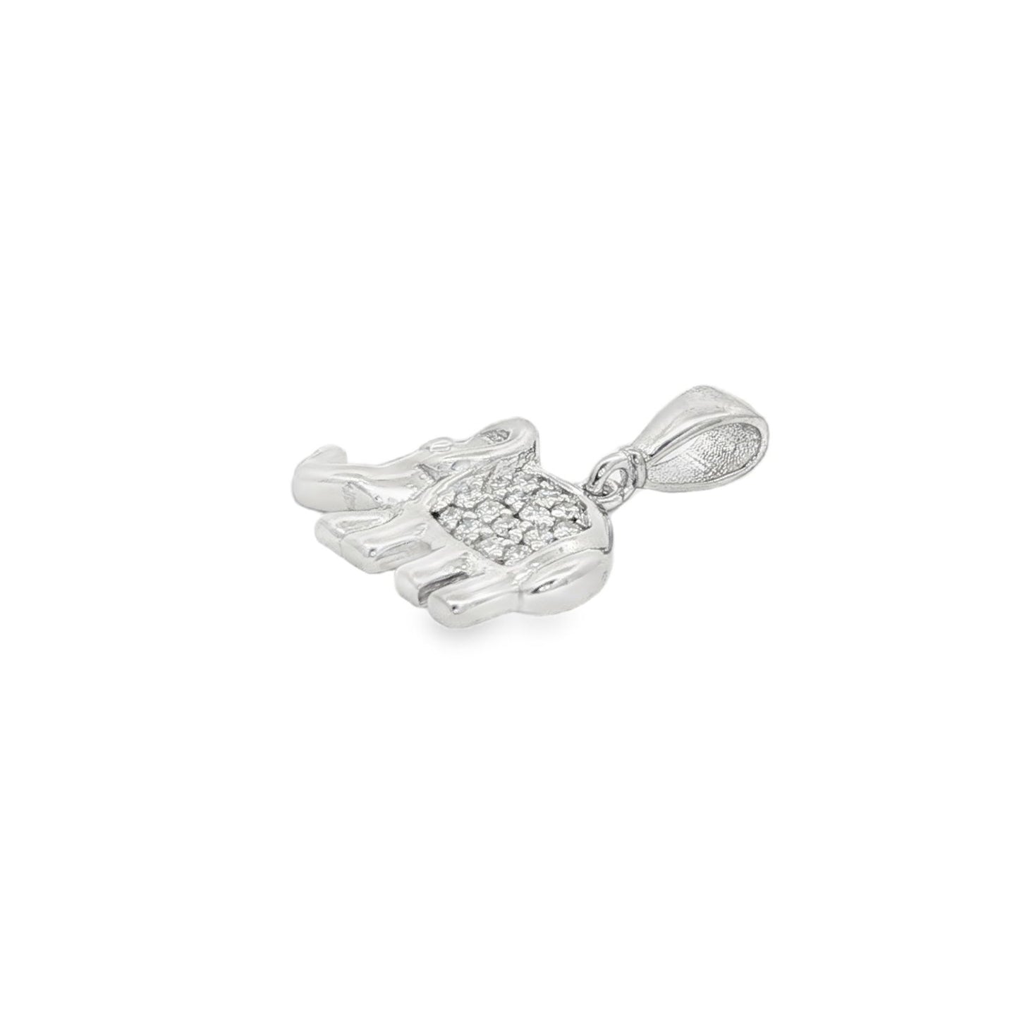 Jai's 14K White Gold Diamond Elephant Pendant