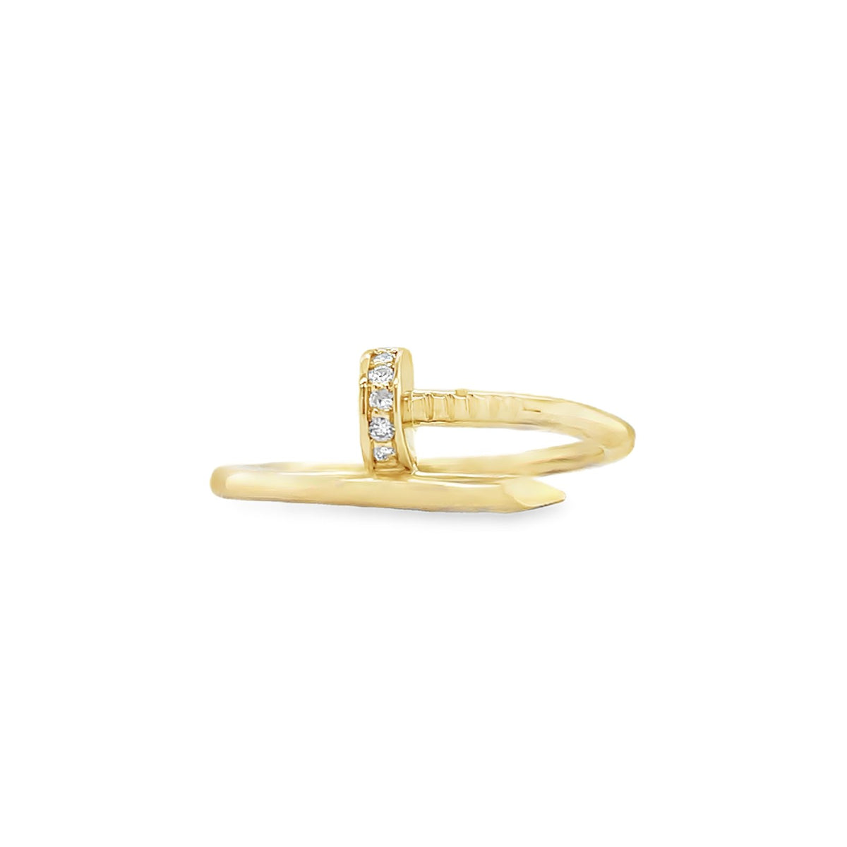 Jai's 14K Yellow Gold Diamond Nail Ring