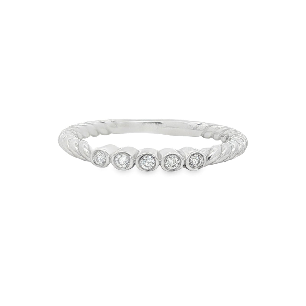 Jai's 14K White Gold Petite Twisted Diamond Ring