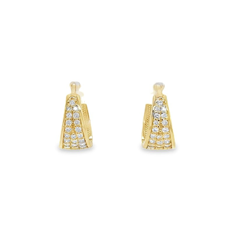 Jai's 14K Yellow Gold Thick Pave Diamond Huggies