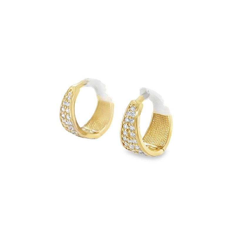Jai's 14K Yellow Gold Thick Pave Diamond Huggies