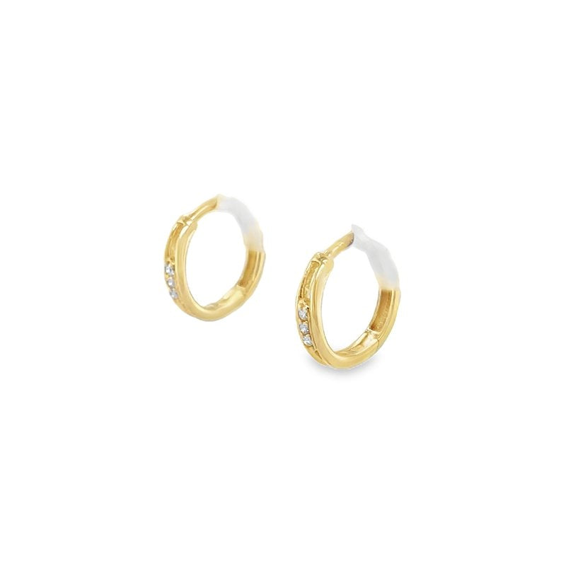 Jai's 14K Yellow Gold Thin Two-strand Diamond Huggies