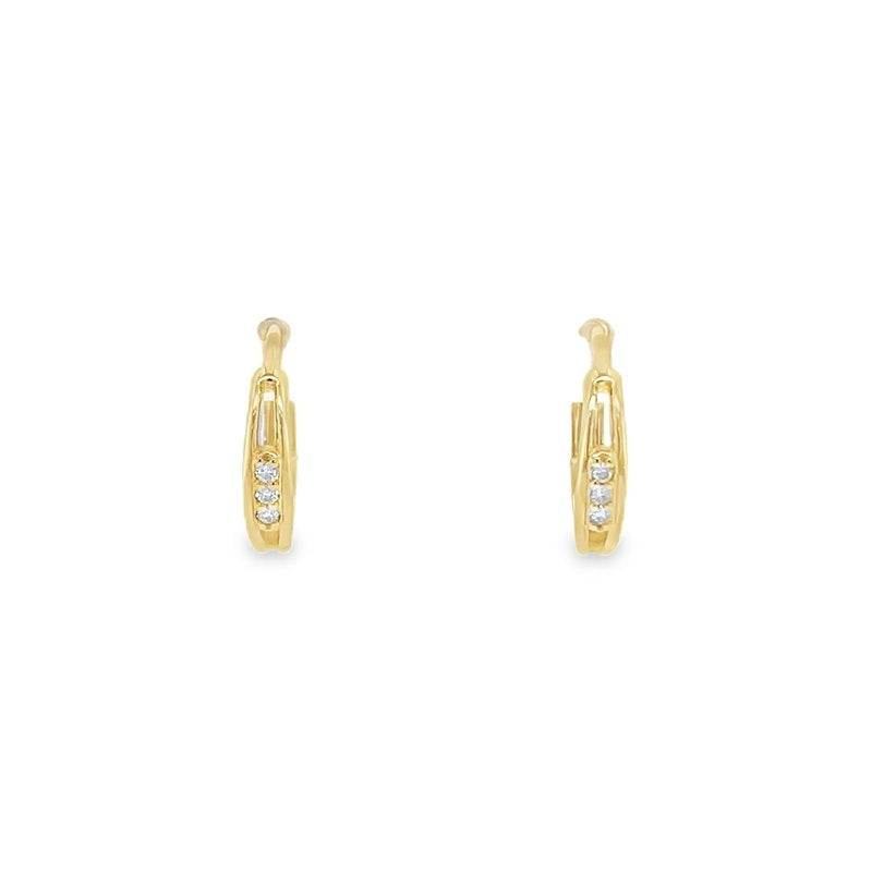 Jai's 14K Yellow Gold Thin Two-strand Diamond Huggies