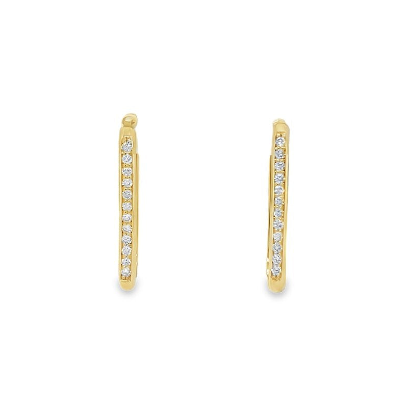 Jai's 14K Yellow Gold Diamond Thin Paperclip Hoops