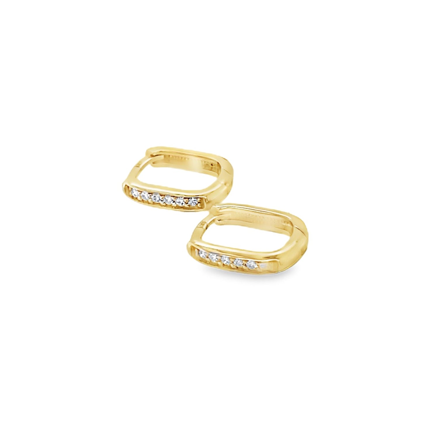 Jai's 14K Yellow Gold Petite Diamond Paperclip Huggies