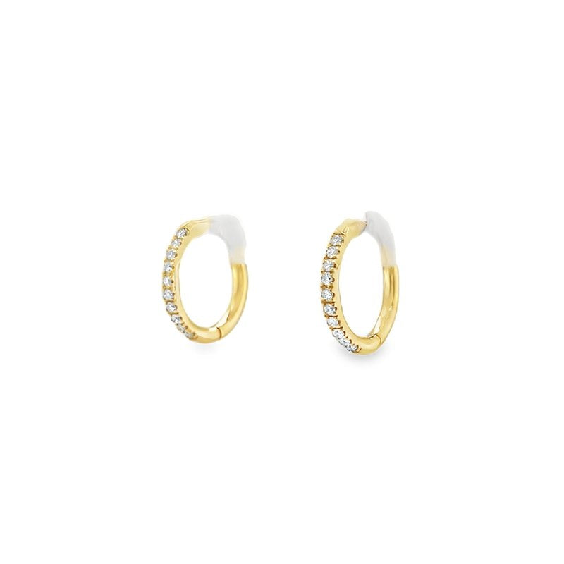 Jai's 14K Yellow Gold Petite Thin Diamond Hoops