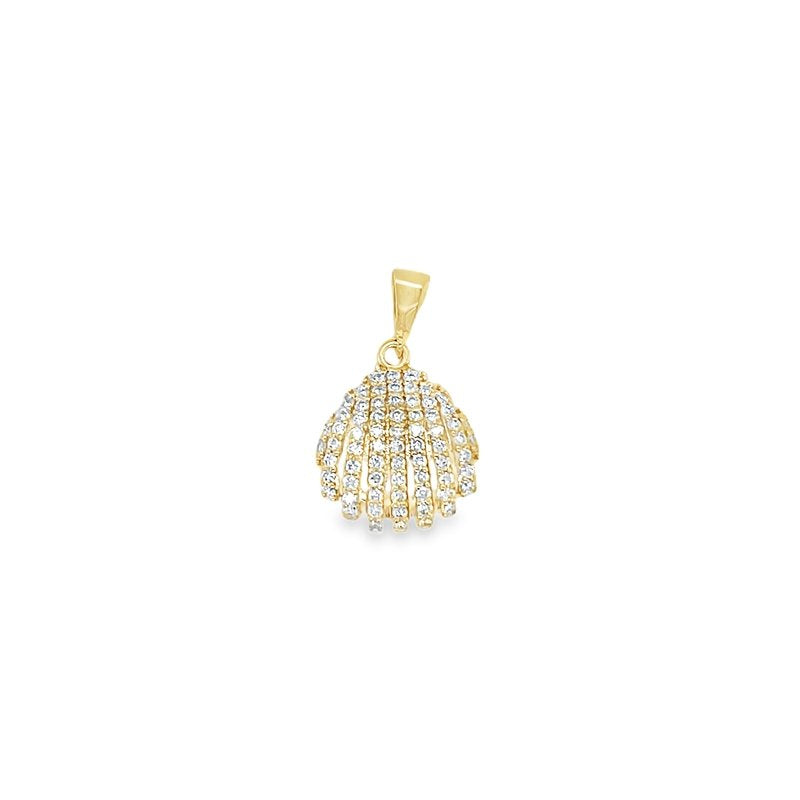 Jai's 14K Yellow Gold Diamond Seashell Pendant