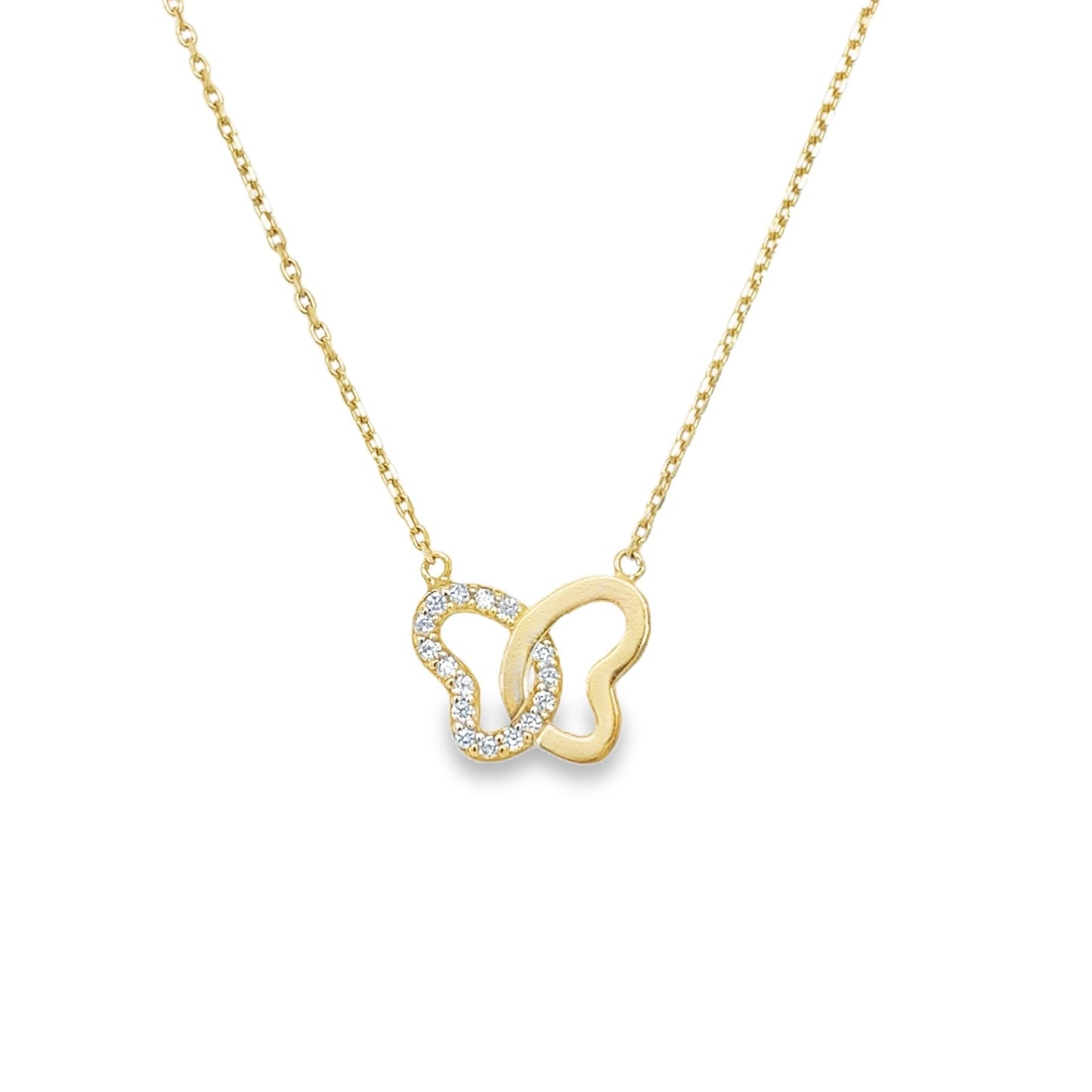 Jai's 14K Yellow Gold Diamond Butterfly Necklace