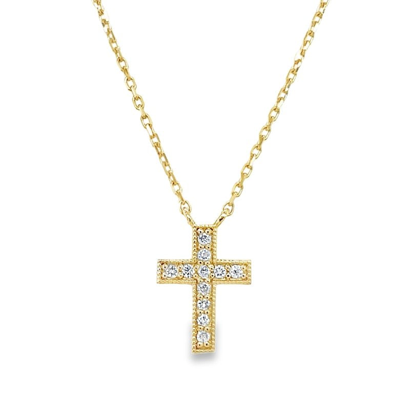 Jai's 14K Yellow Gold Diamond Cross Necklace