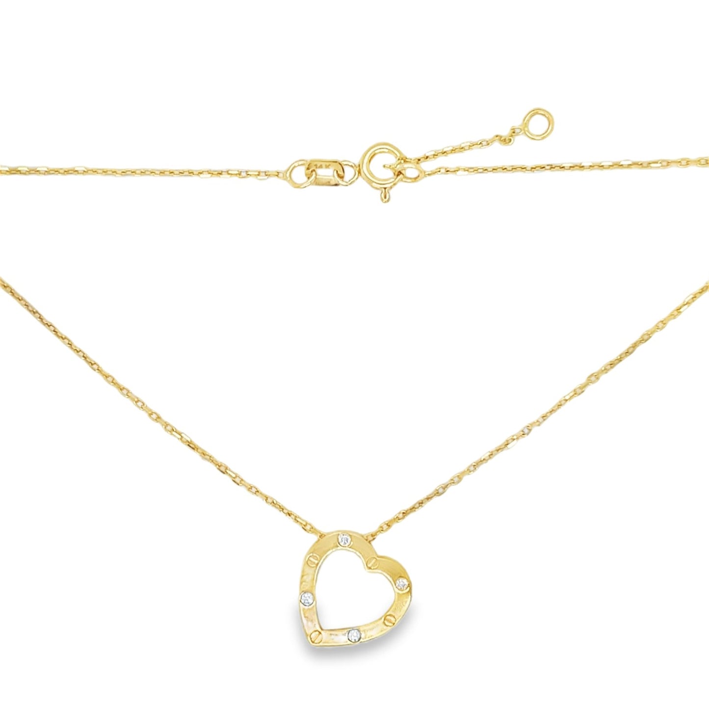 Jai's 14K Yellow Gold Diamond Heart Necklace