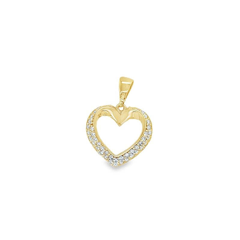 Jai's 14K Yellow Gold Petite Diamond Heart Pendant