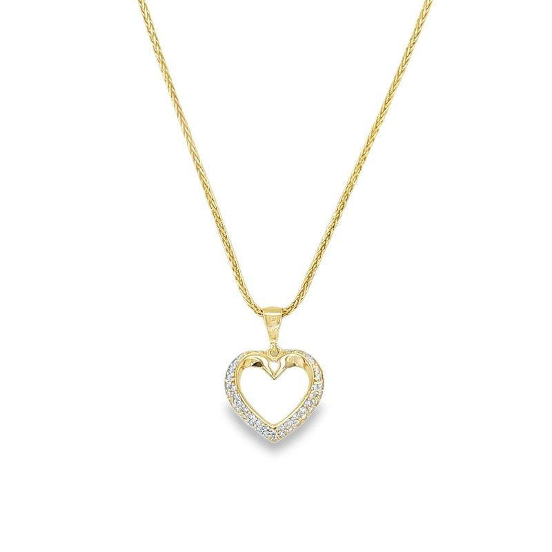 Jai's 14K Yellow Gold Petite Diamond Heart Pendant