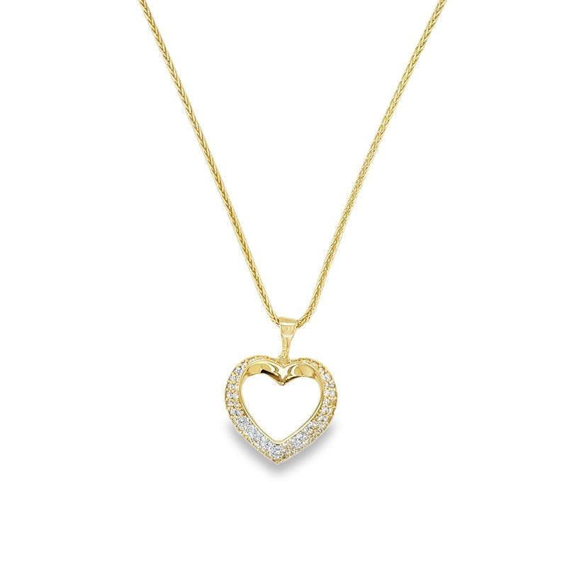 Jai's 14K Yellow Gold Diamond Heart Pendant