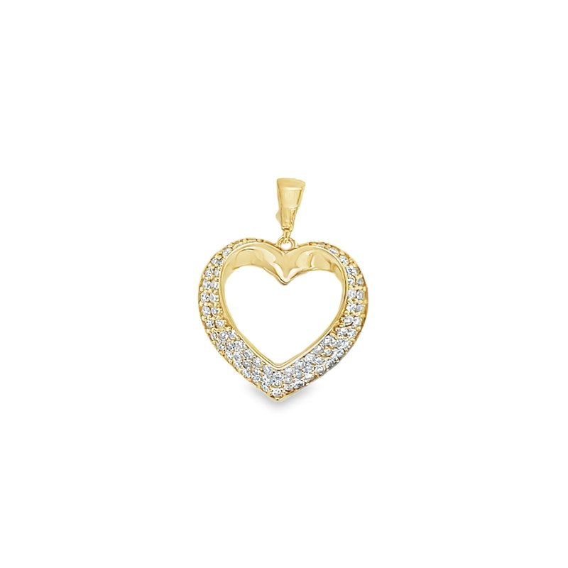 Jai's 14K Yellow Gold Diamond Heart Pendant