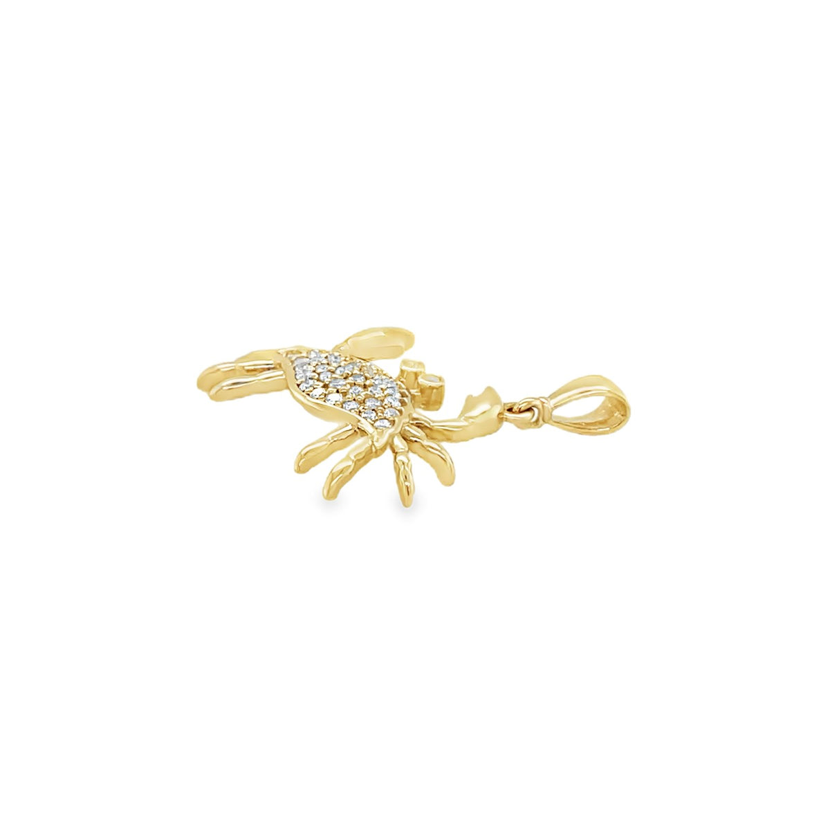 Jai's 14K Yellow Gold Diamond Crab Pendant