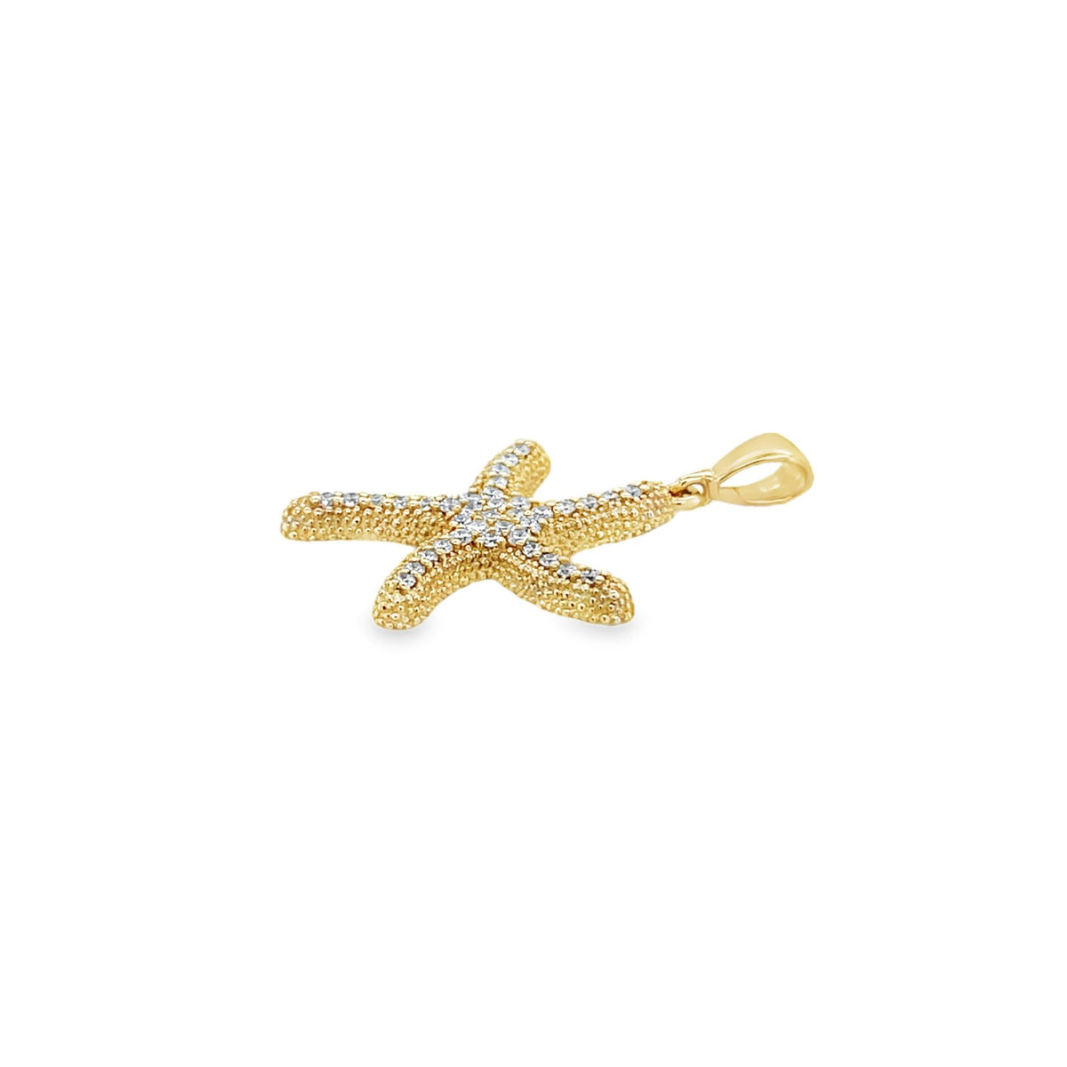 Jai's 14K Yellow Gold Large Diamond Starfish Pendant