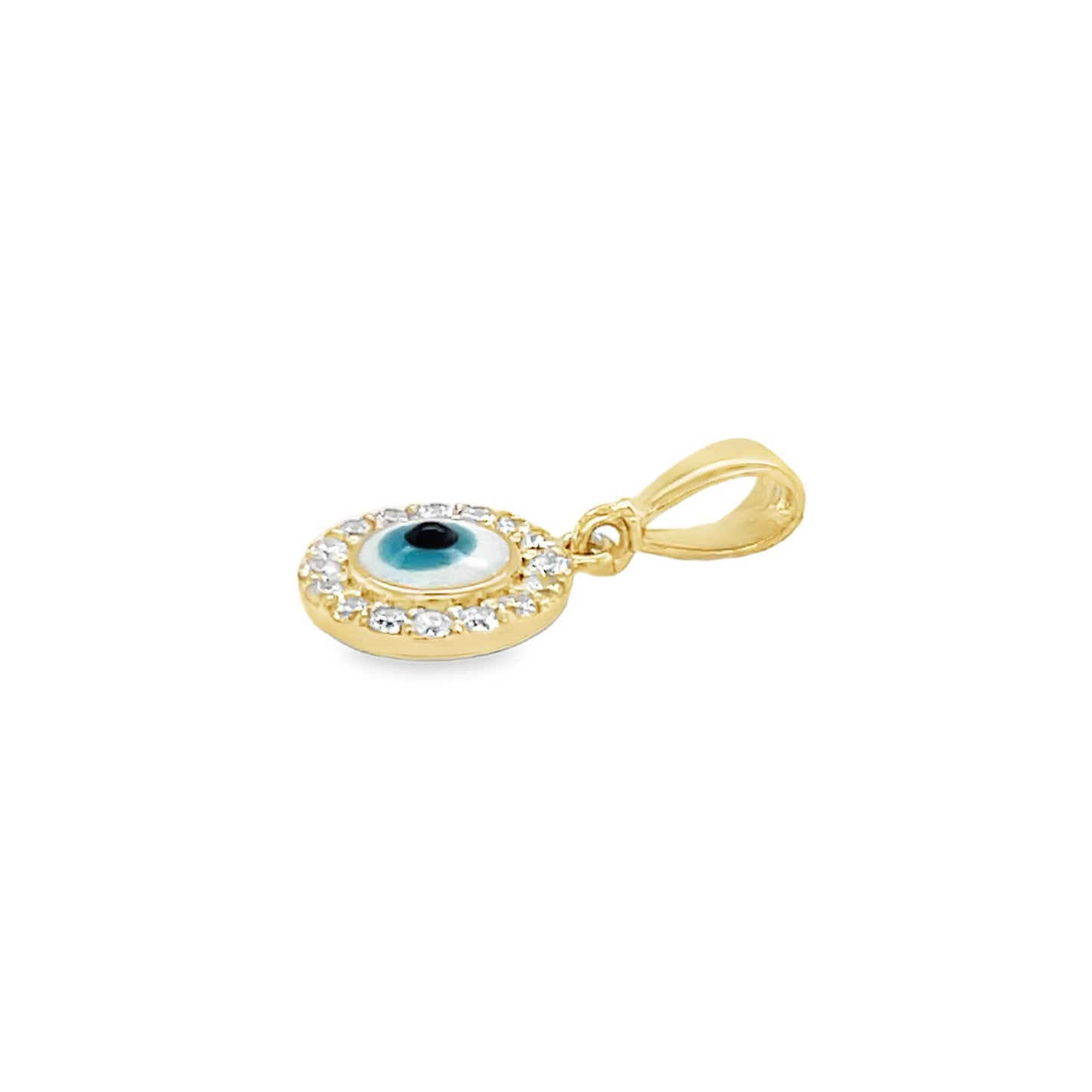 Jai's 14K Yellow Gold Diamond Evil Eye Pendant