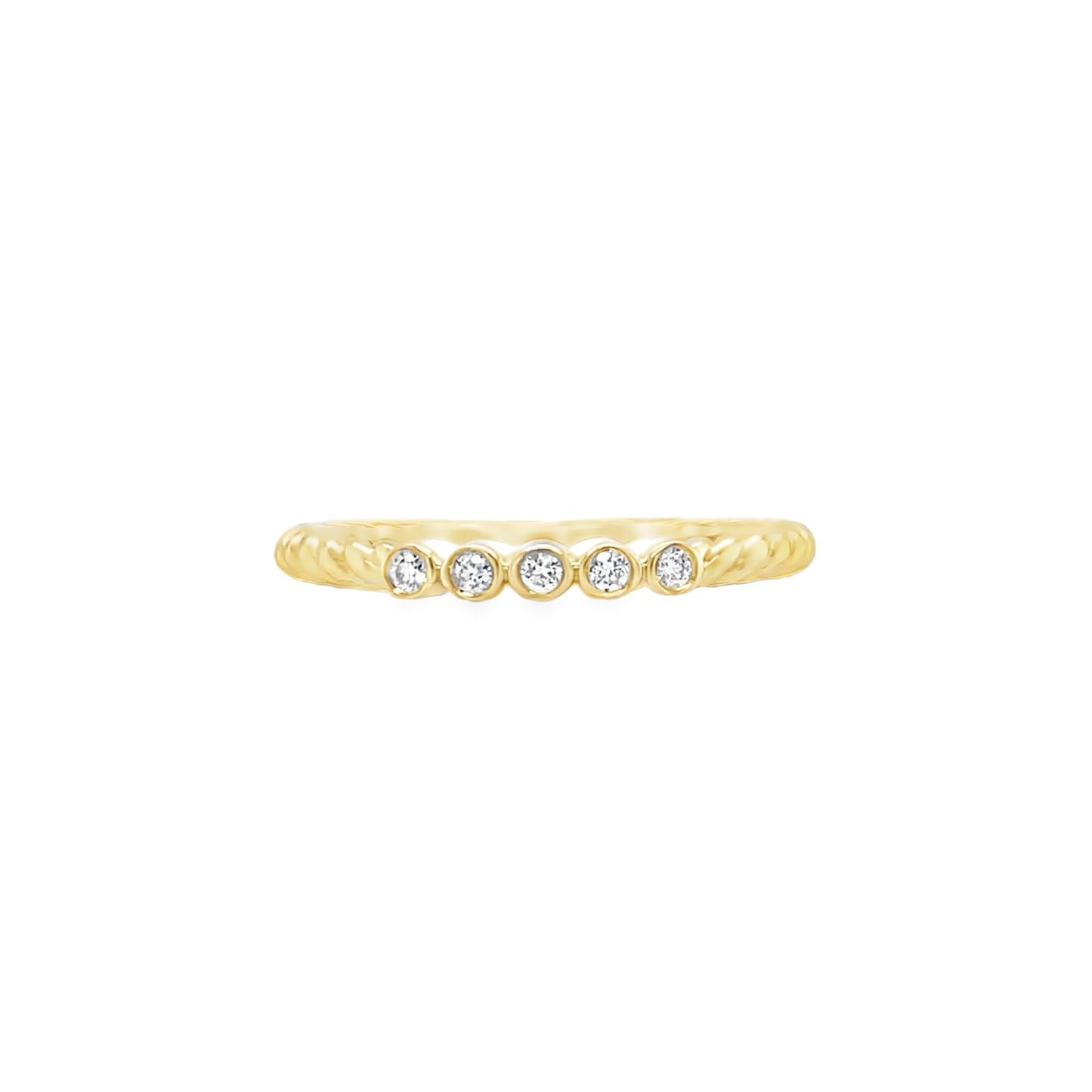 Jai's 14K Yellow Gold Petite Twisted Diamond Ring