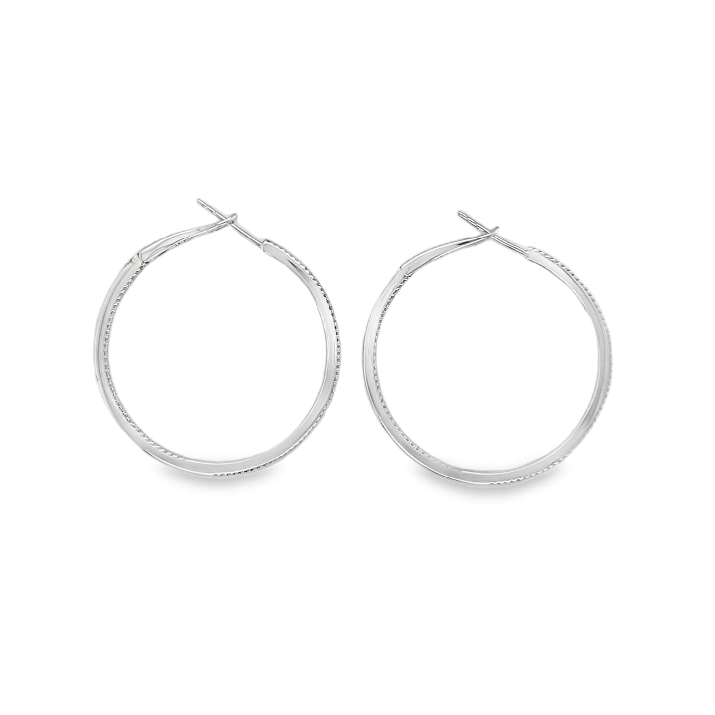 Jai's 18K White Gold Medium Diamond Inside-out Hoops