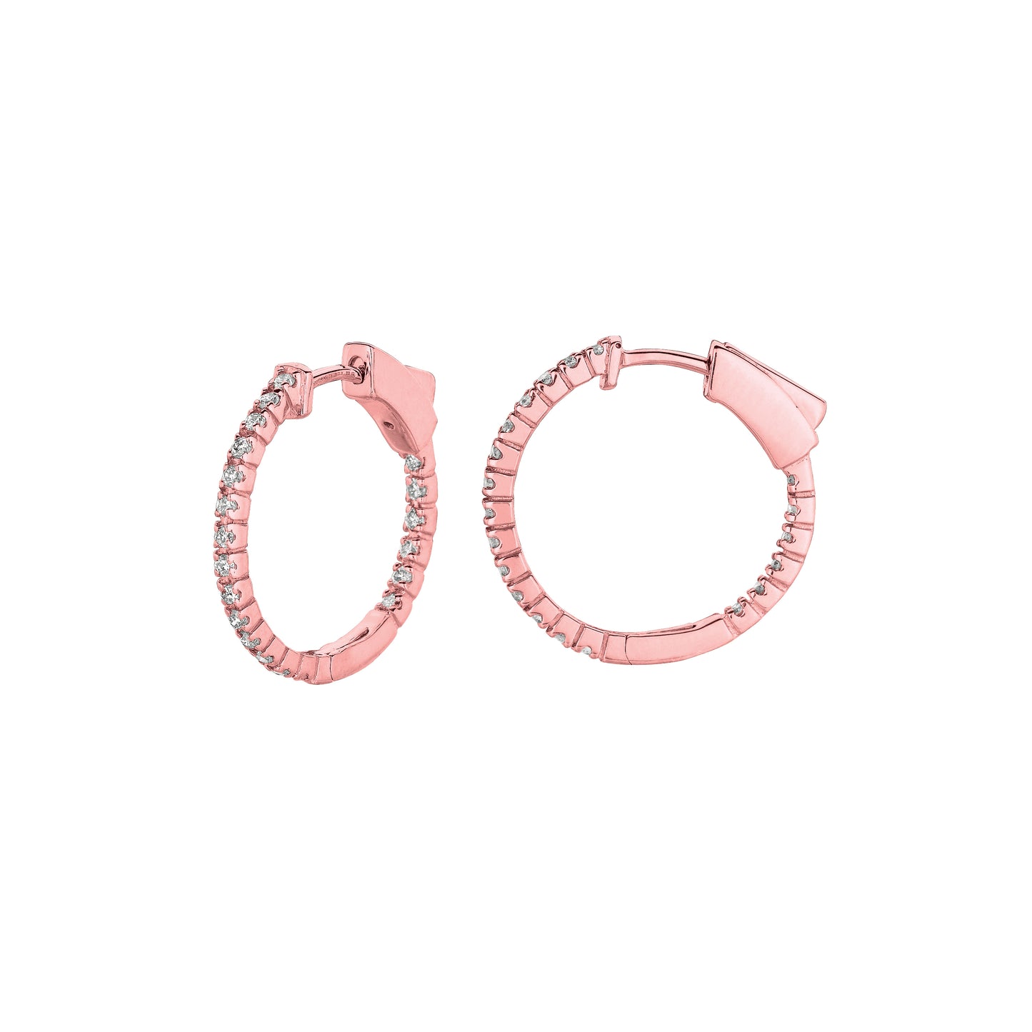 Morris & David's 14K Rose Gold Petite 0.5-carat Diamond Inside-out Hoops