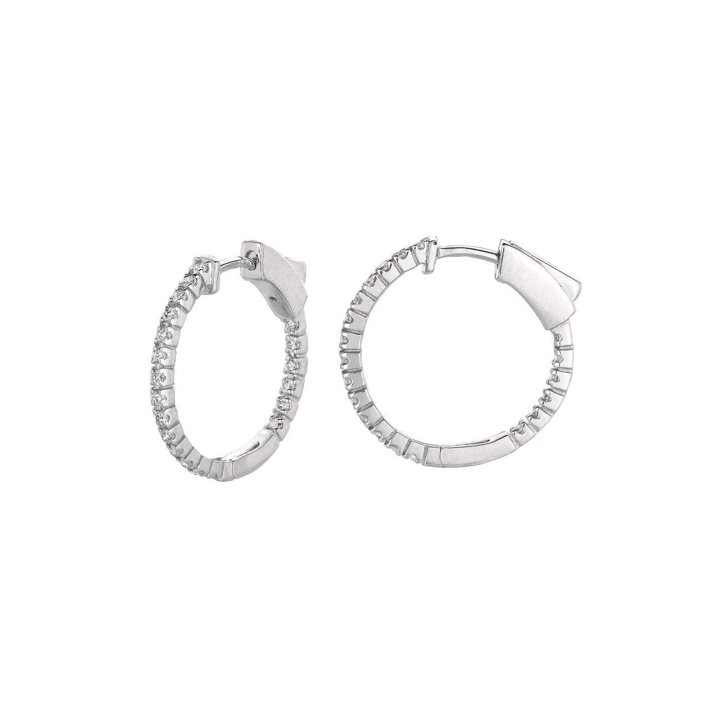 Morris & David’s 14K White Gold Petite 0.5-carat Diamond Inside-out Hoops