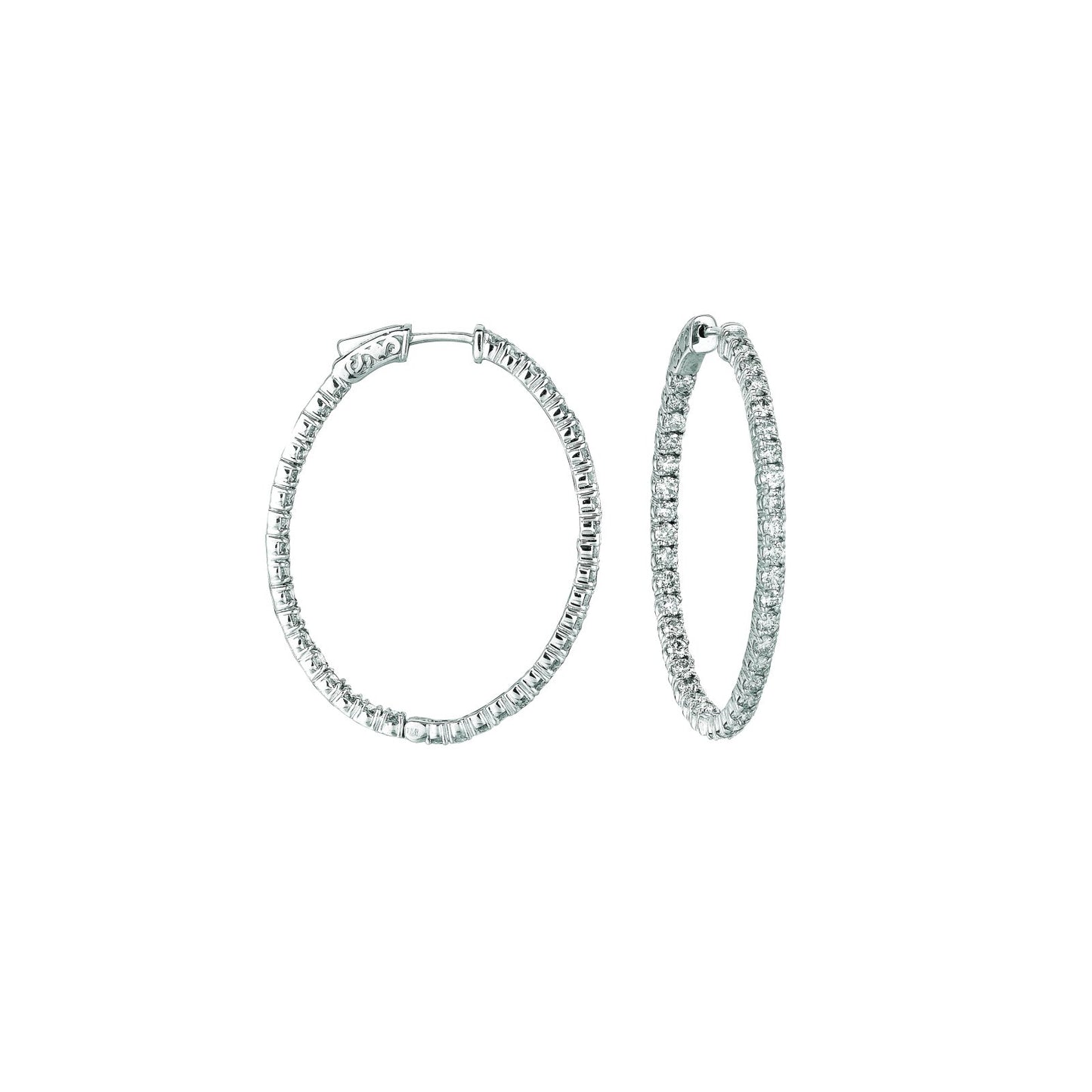 Morris & David's 14K White Gold Petite 5-carat Diamond Inside-out Hoops
