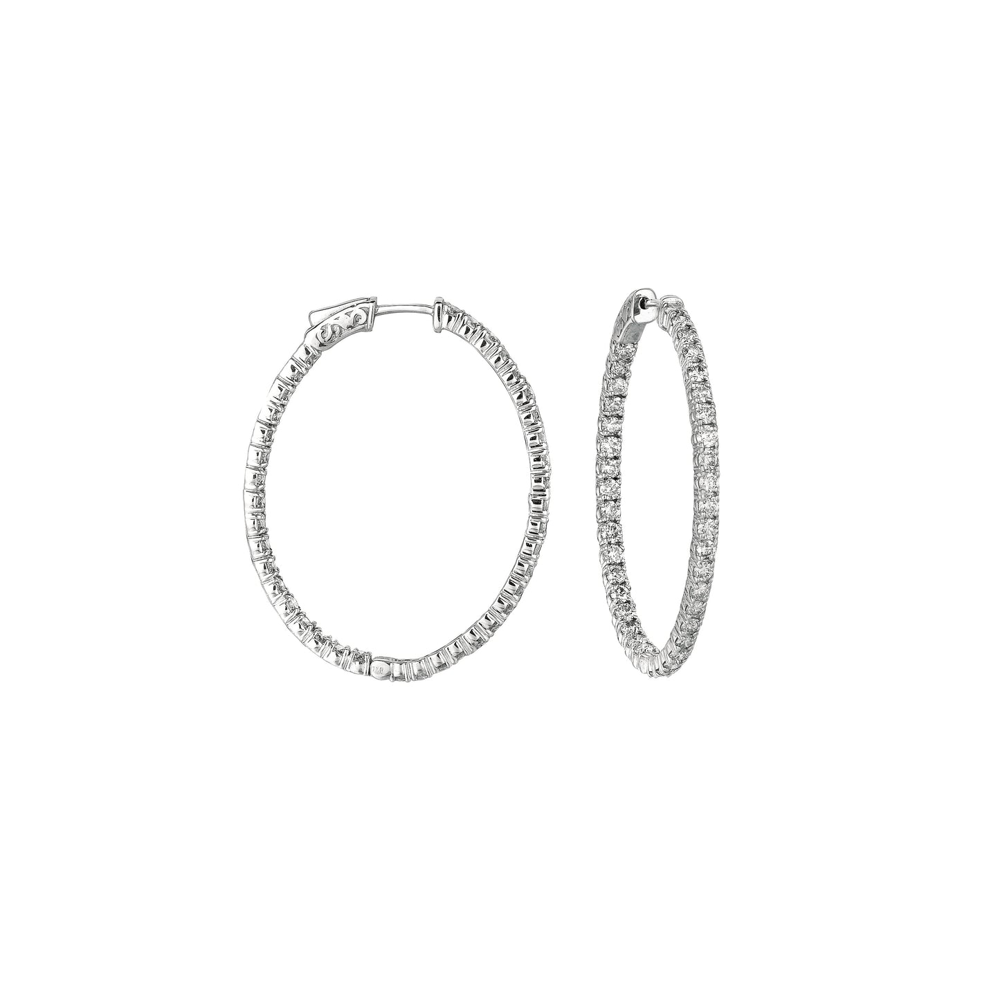 Morris & David's 14K White Gold 5.5-carat Diamond Inside-out Hoops