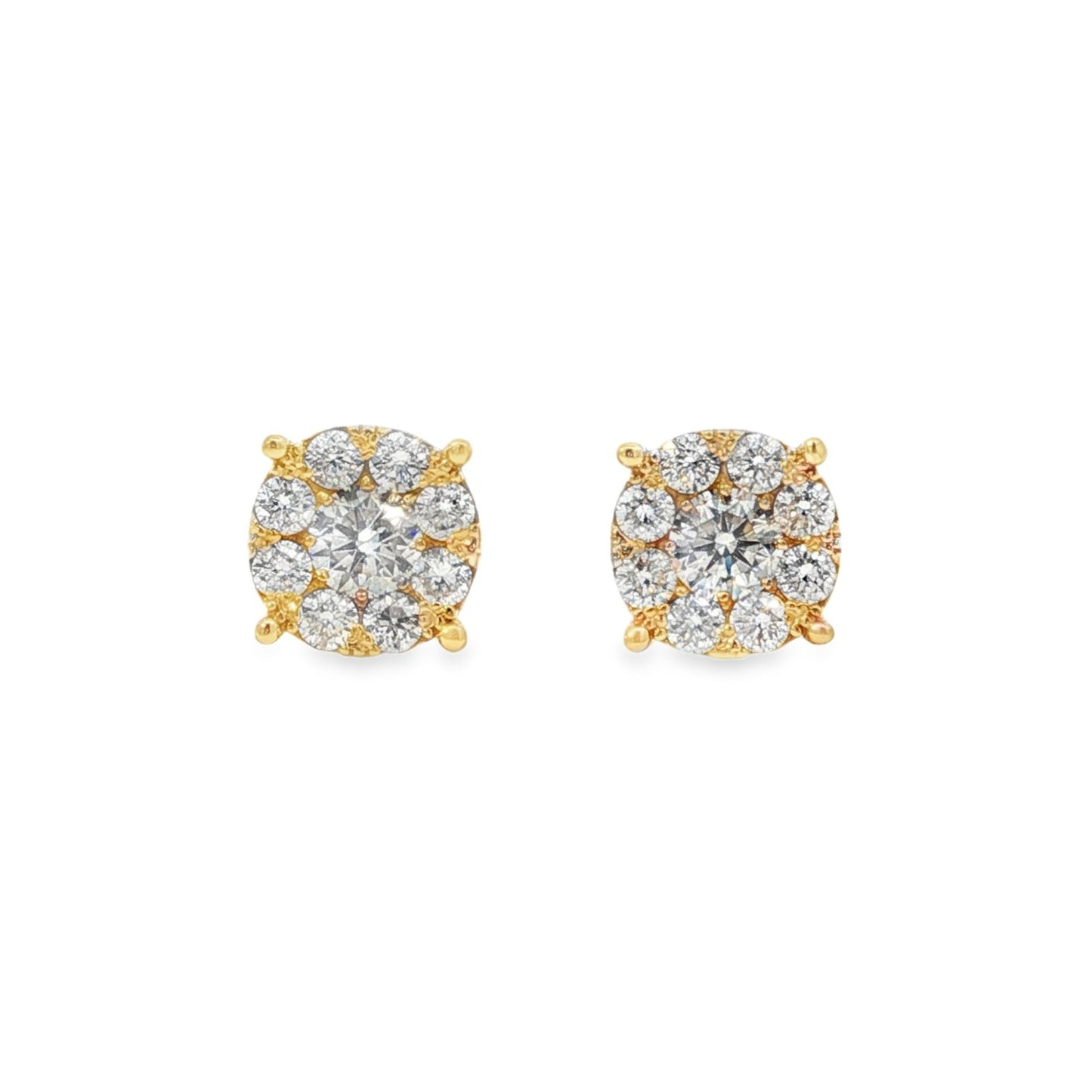 Morris & David's 14K Yellow Gold Diamond Halo Studs