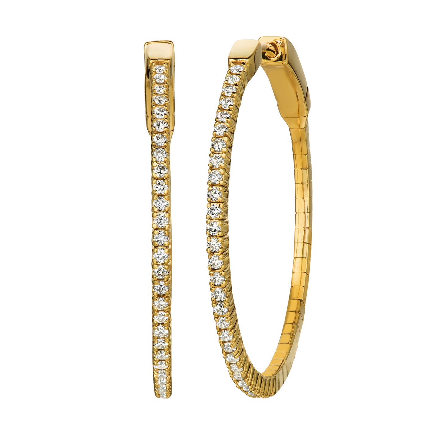 Morris & David's 14K Yellow Gold Diamond Hoops