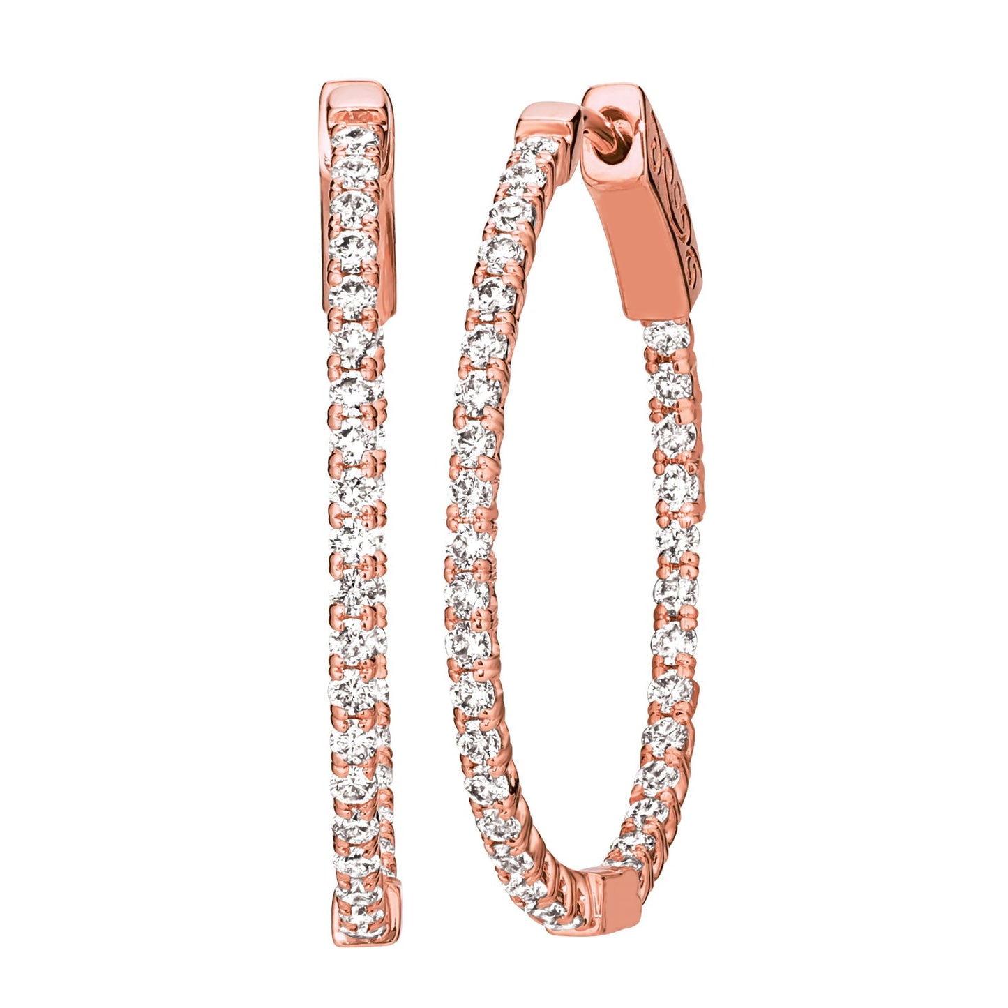 Morris & David's 14K Rose Gold Diamond Inside-out Hoops
