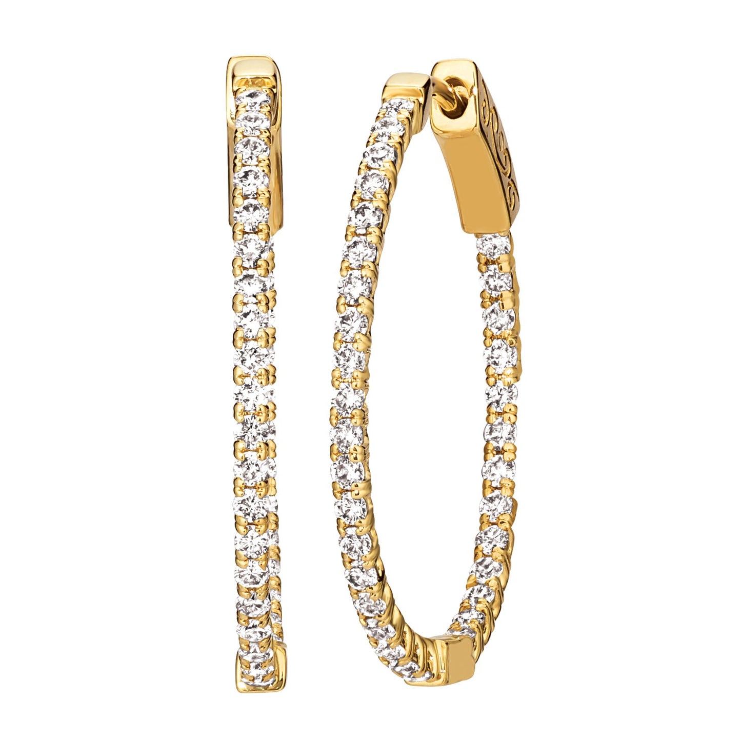 Morris & David's 14K Yellow Gold Diamond Inside-out Hoops