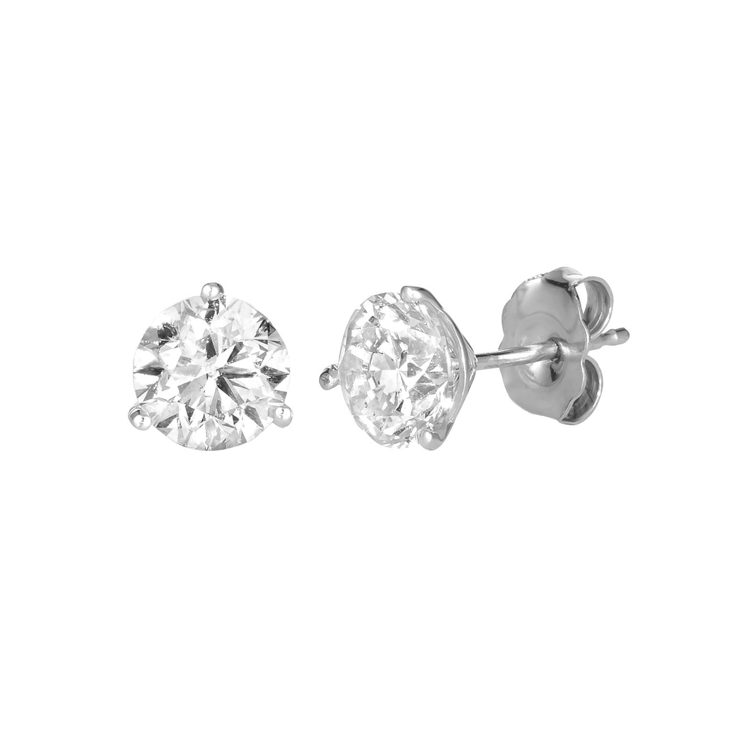 Morris & David's 14K White Gold Solitaire 1.25-carat Diamond Martini Studs
