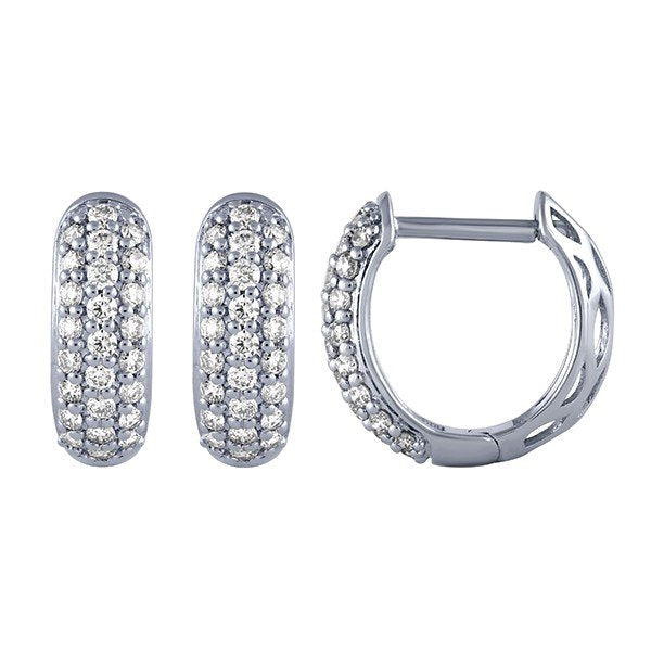 Morris & David's 14K White Gold 0.5-carat Diamond Pave Huggies