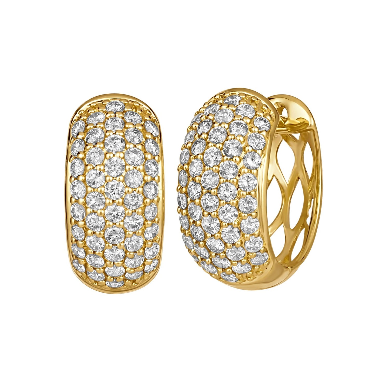 Morris & David's 14K Yellow Gold 1-carat Diamond Pave Huggies