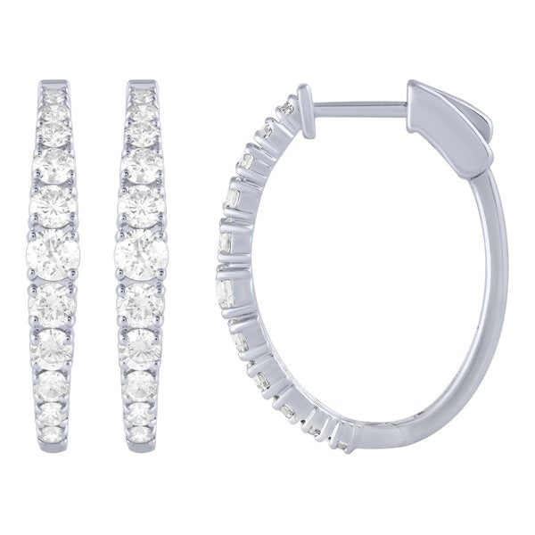 Morris & David's 14K White Gold 1-carat Diamond Hoops