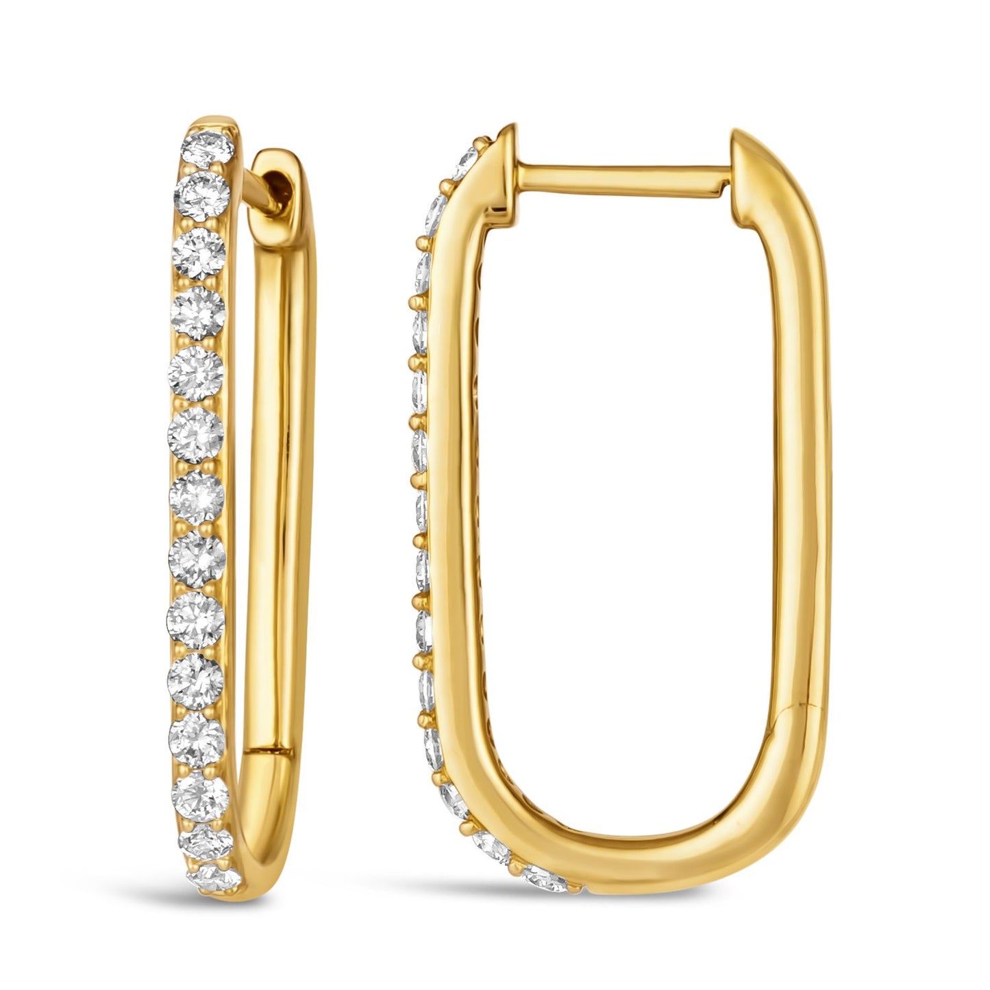 Morris & David’s 14K Yellow Gold 1-carat Diamond Paperclip Hoops