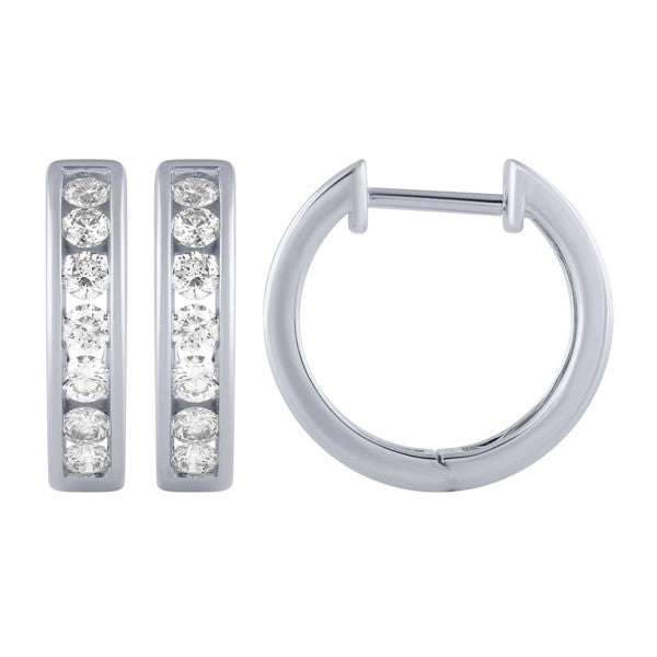 Morris & David's 14K White Gold 0.75-carat Diamond Huggies