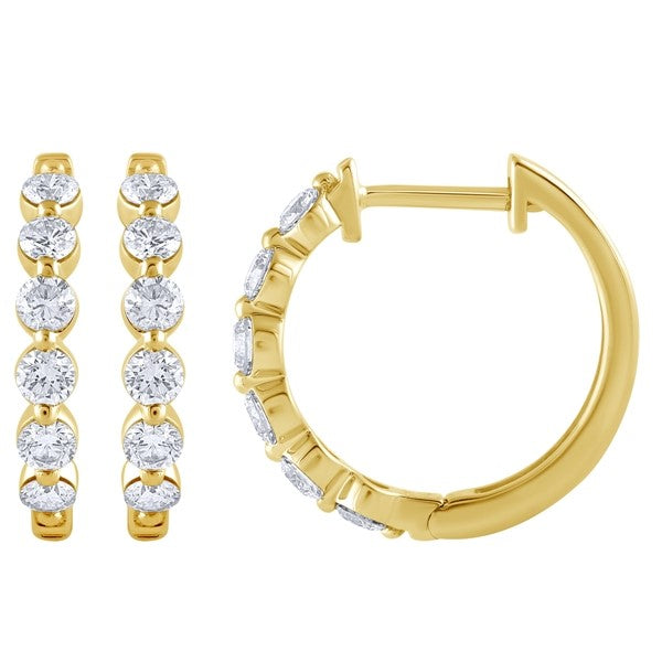 Morris & David's 14K Yellow Gold 0.5-carat Diamond Huggies