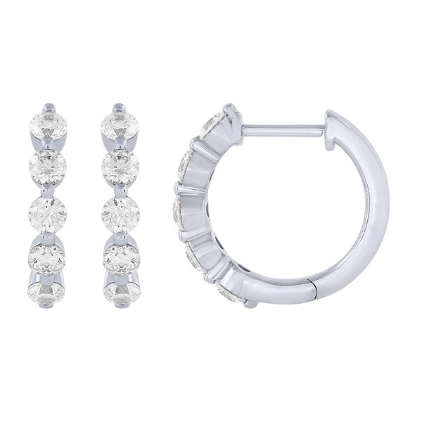 Morris & David's 14K White Gold 1-carat Diamond Huggies