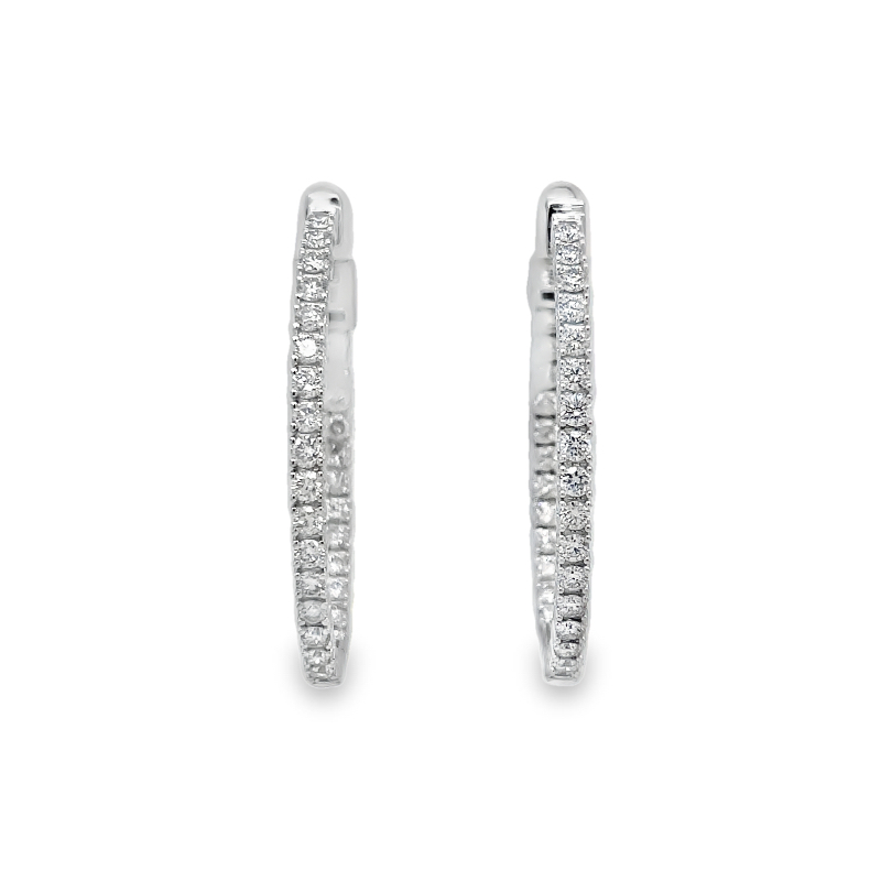 Morris & David's 14K White Gold 2-carat Diamond Inside-out Hoops