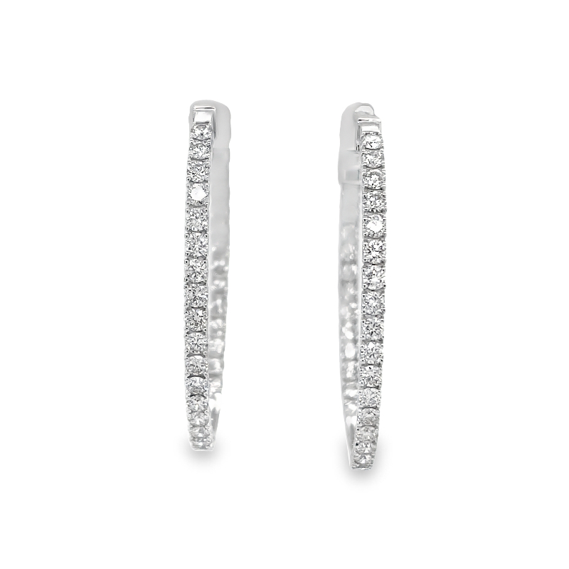Morris & David's 14K White Gold 3-carat Diamond Inside-out Hoops