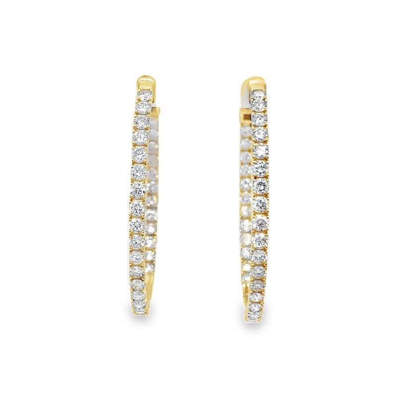 Morris & David’s 14K Yellow Gold 3-carat Diamond Inside-out Hoops