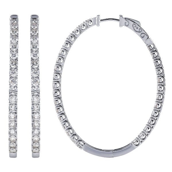 Morris & David’s 14K White Gold 5-carat Diamond Inside-out Oval Hoops