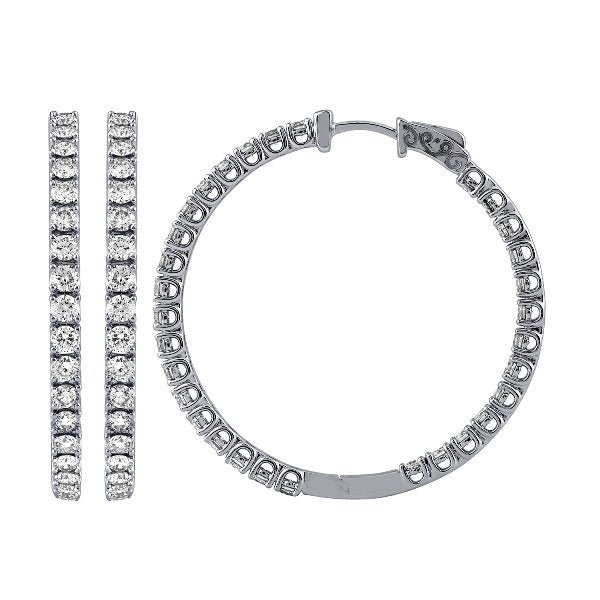 Morris & David's 14K White Gold 4-carat Diamond Inside-out Hoops