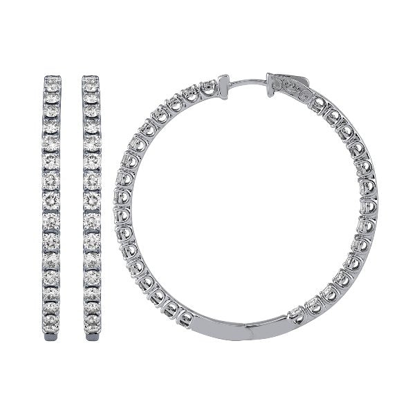 Morris & David's 14K White Gold 5-carat Diamond Inside-out Hoops